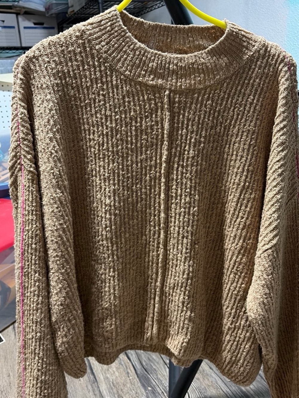 Halogen Tan Crewneck Sweater